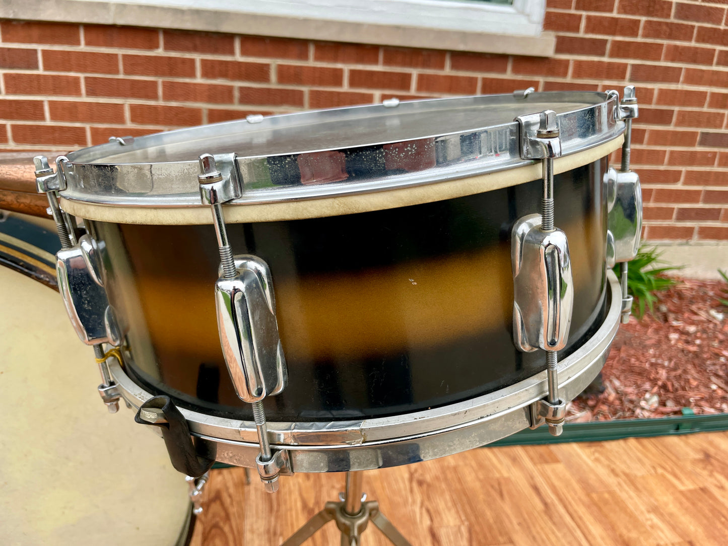 1959 Slingerland Swingmaster Ensemble 5-N Outfit Drum Set Black Gold Duco 12x22/12/5.5x14