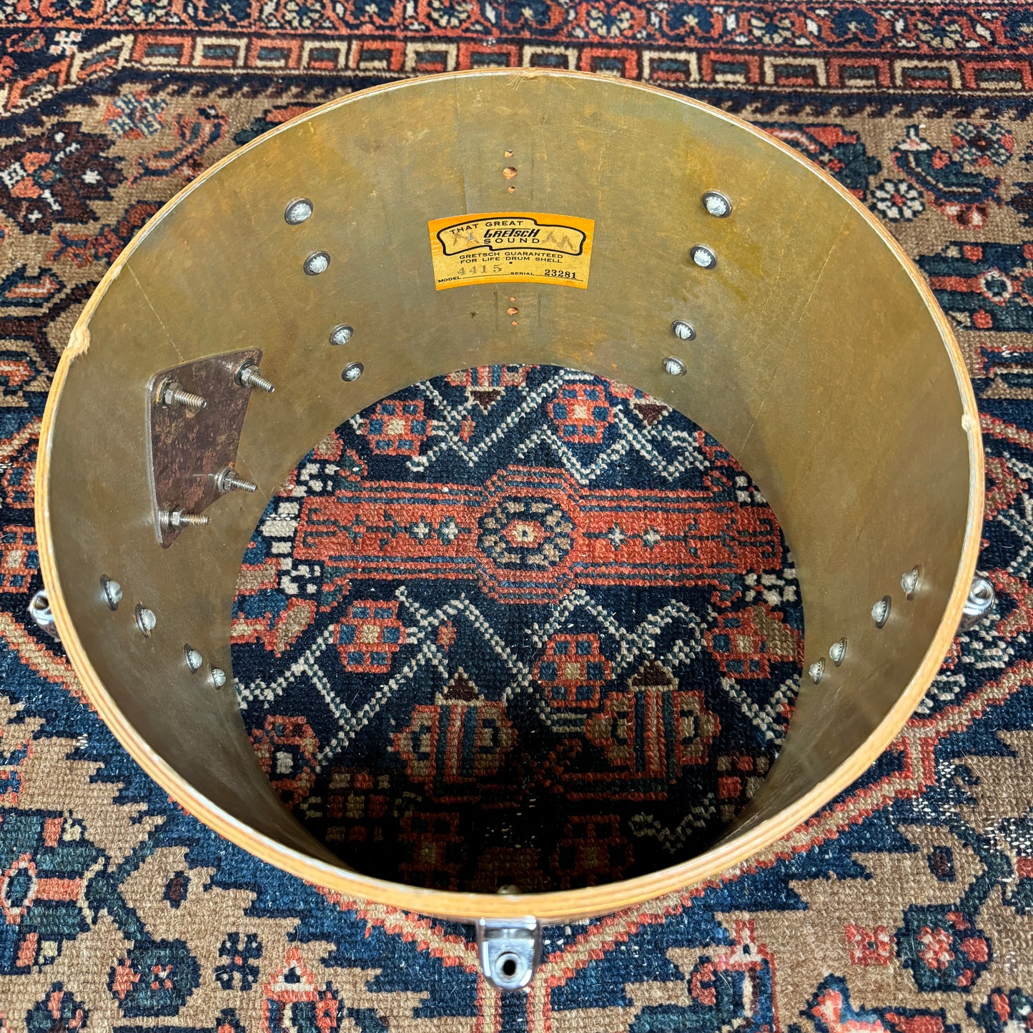 1960s Gretsch 8x12 Floor Tom Drum Natural Round Badge