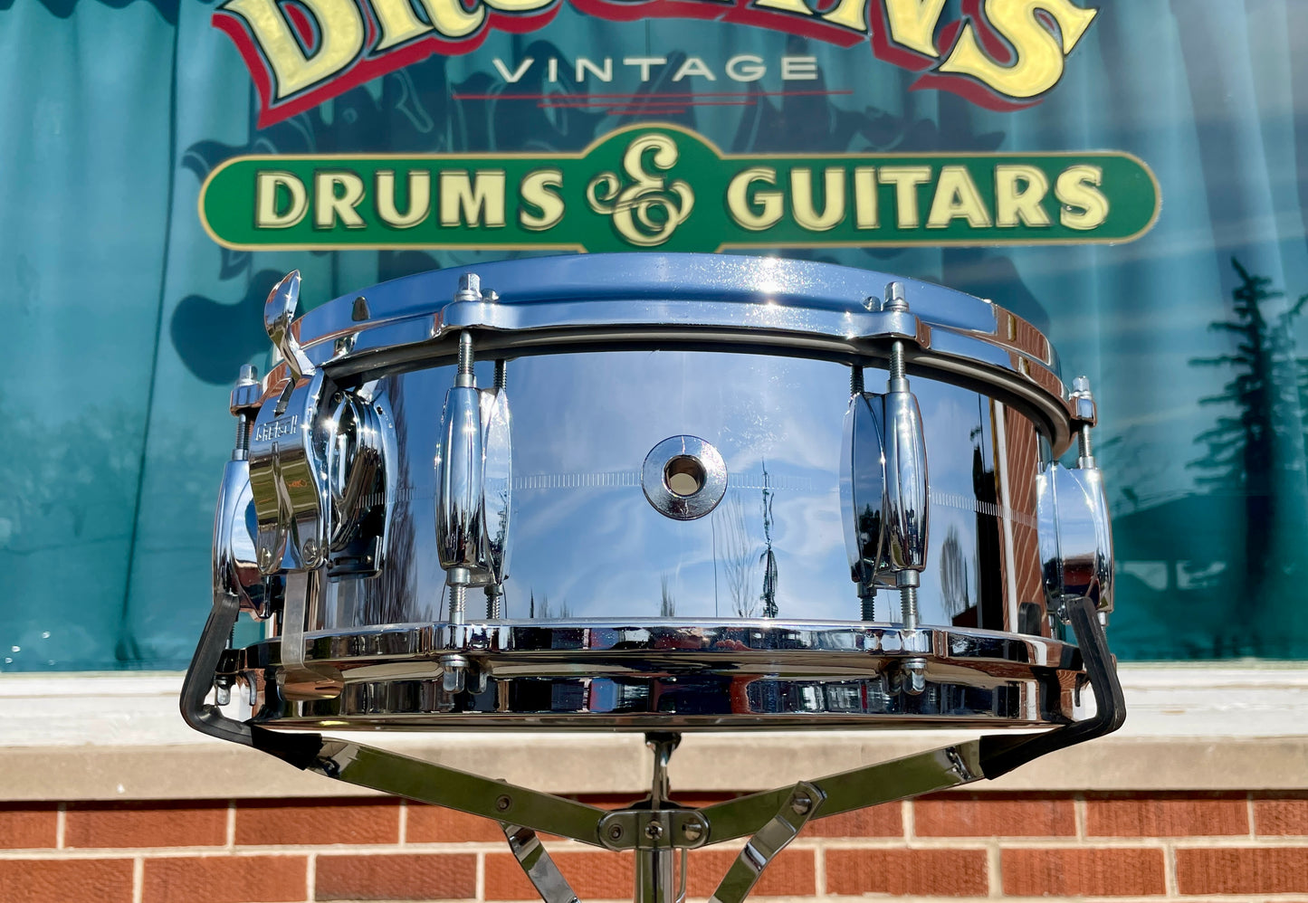 1980s Gretsch No. 4160 Chrome Over Brass 5x14 Snare Drum