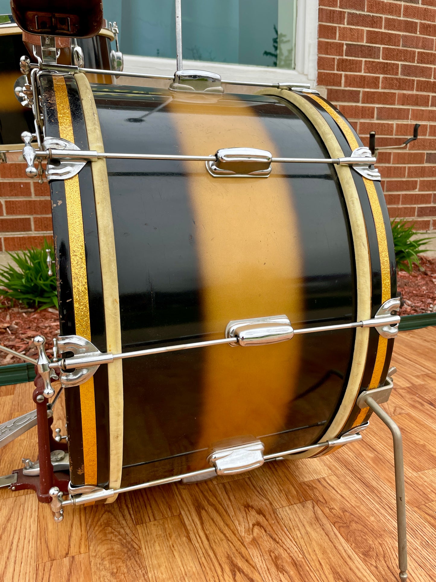 1959 Slingerland Swingmaster Ensemble 5-N Outfit Drum Set Black Gold Duco 12x22/12/5.5x14