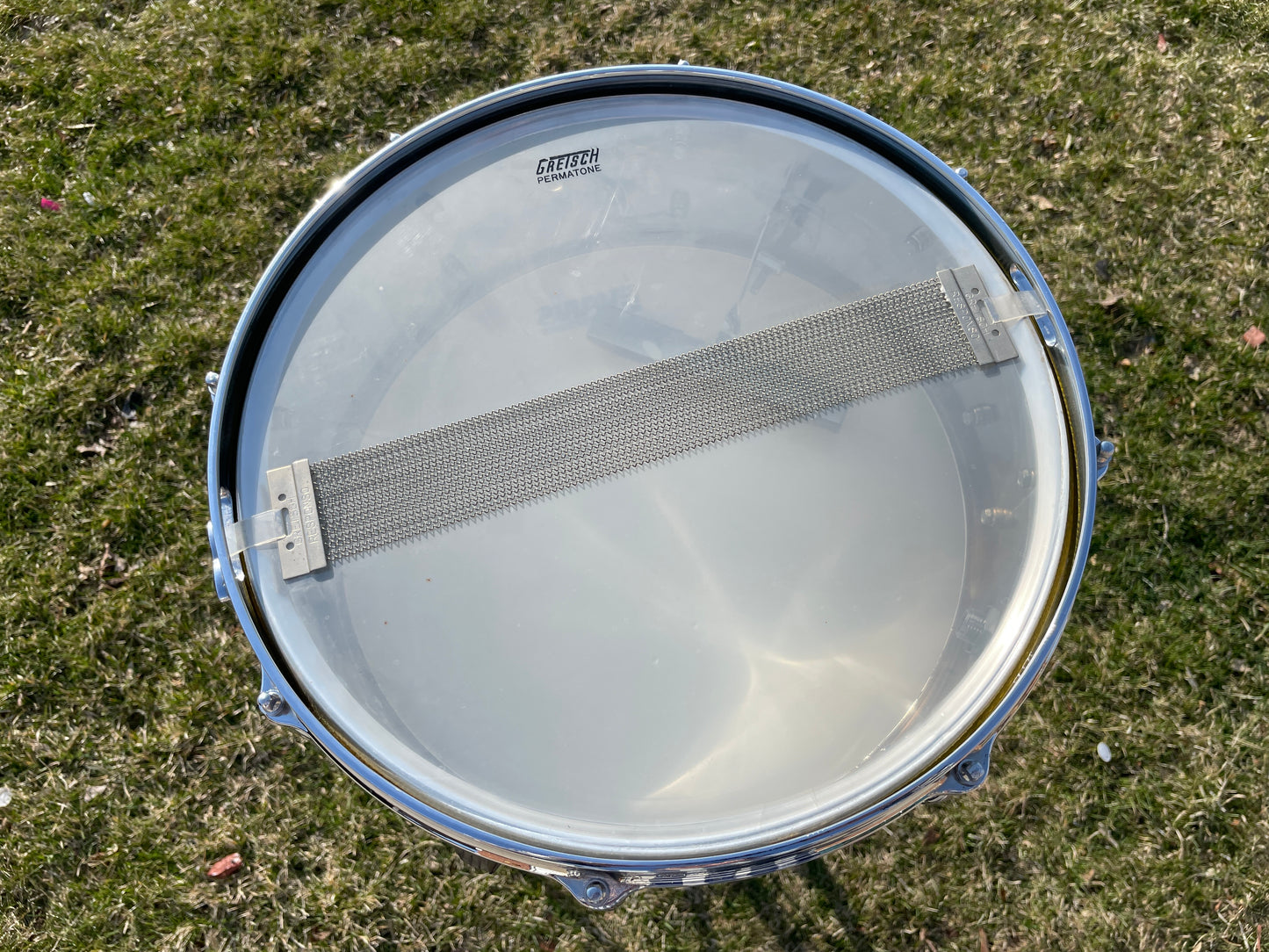 1980s Gretsch No. 4160 Chrome Over Brass 5x14 Snare Drum