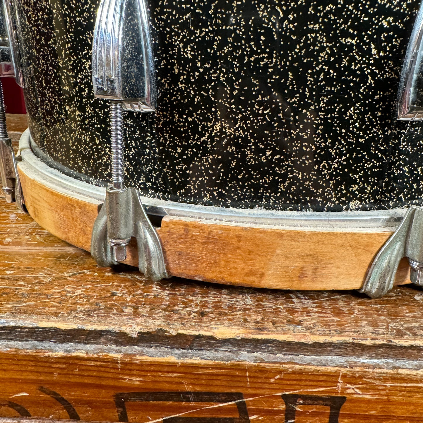 1970s Ludwig 12x15 Marching Snare / Bass Drum Conversion Anniversary Sparkle