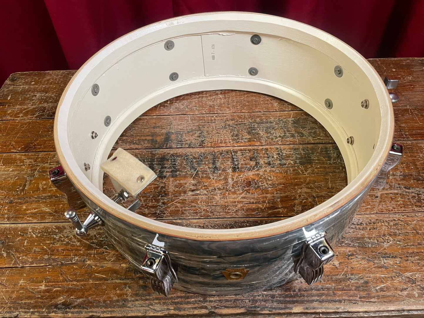 1966 Ludwig Jazz Festival 5x14 No. 908P Snare Drum Sky Blue Pearl