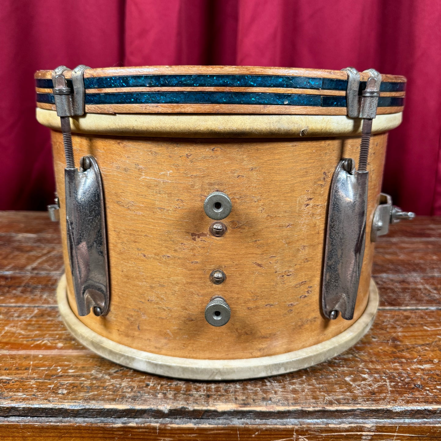 1939 WFL Ludwig 7x11 Bob Cat Tom Drum Natural