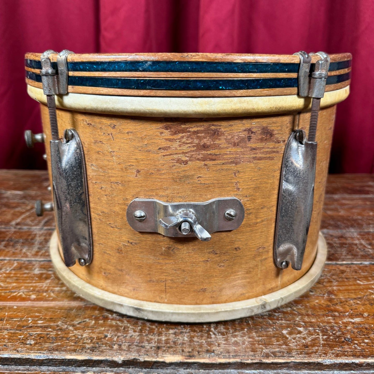 1939 WFL Ludwig 7x11 Bob Cat Tom Drum Natural
