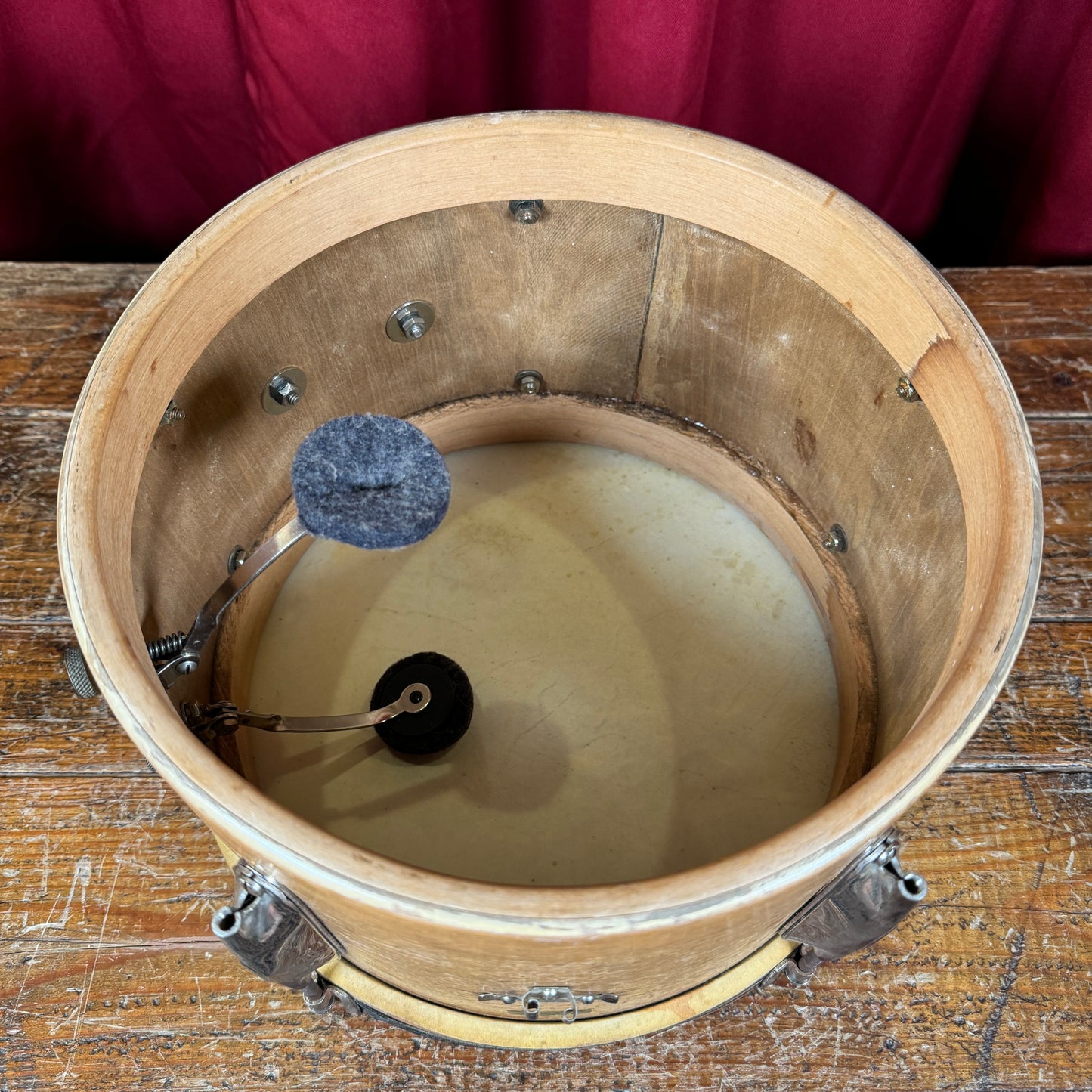 1939 WFL Ludwig 7x11 Bob Cat Tom Drum Natural