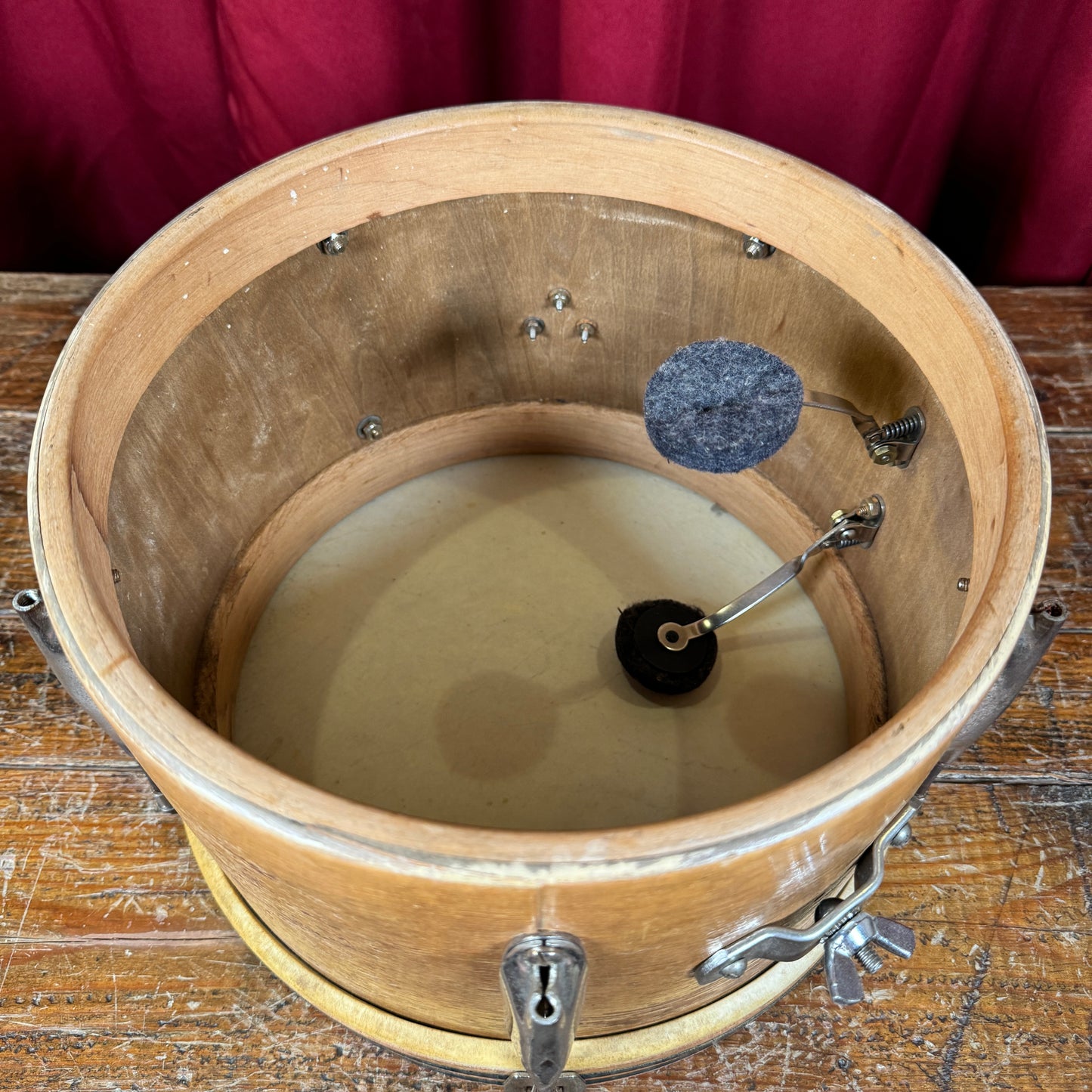 1939 WFL Ludwig 7x11 Bob Cat Tom Drum Natural