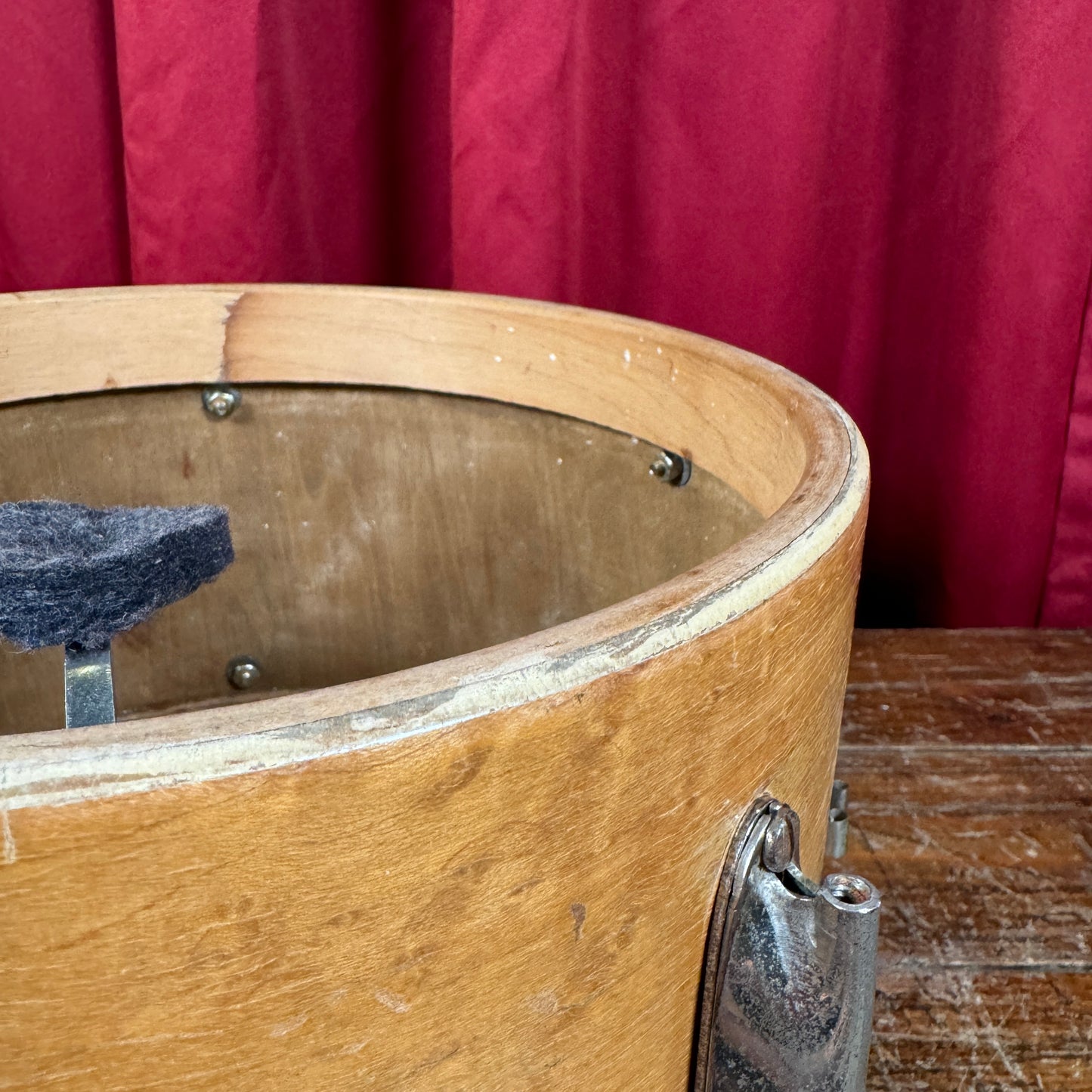 1939 WFL Ludwig 7x11 Bob Cat Tom Drum Natural