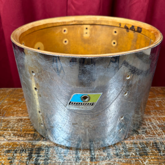 1970s Ludwig 8x12 Super Classic Tom Drum Shell Chrome Over Wood COW