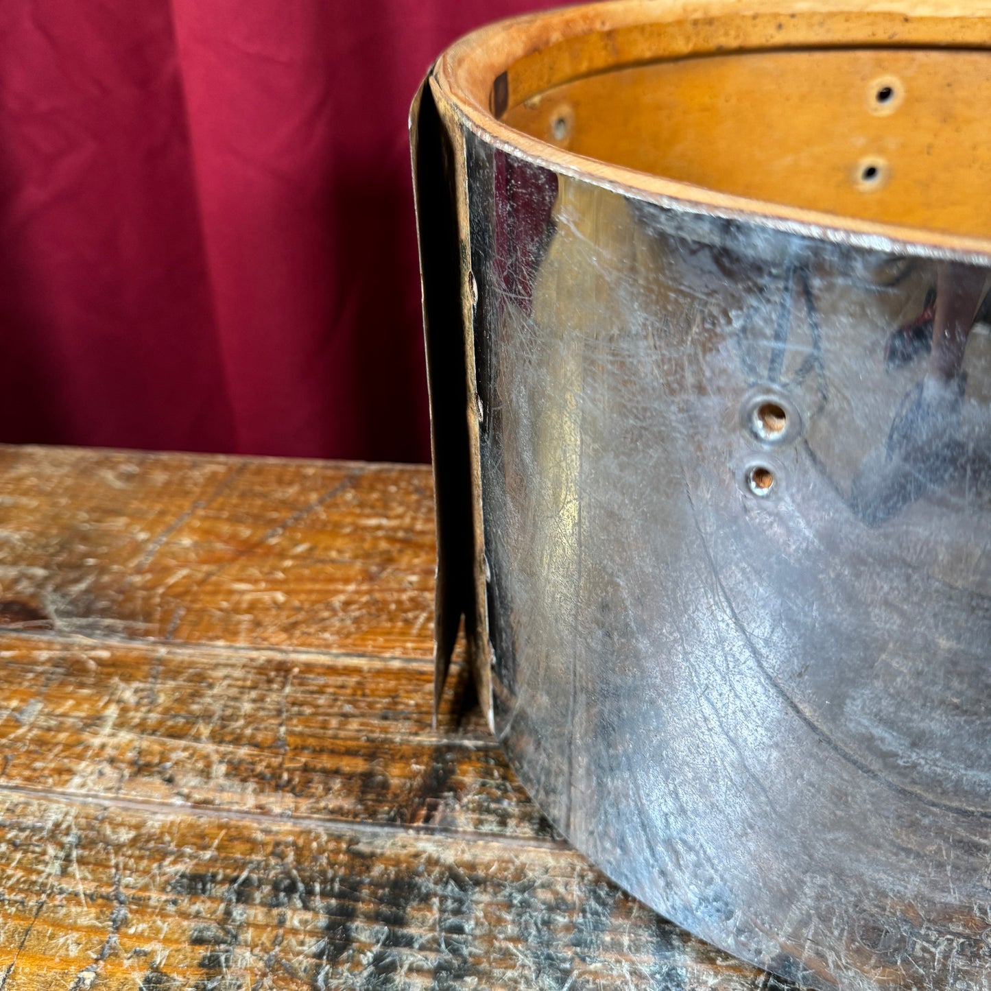 1970s Ludwig 8x12 Super Classic Tom Drum Shell Chrome Over Wood COW