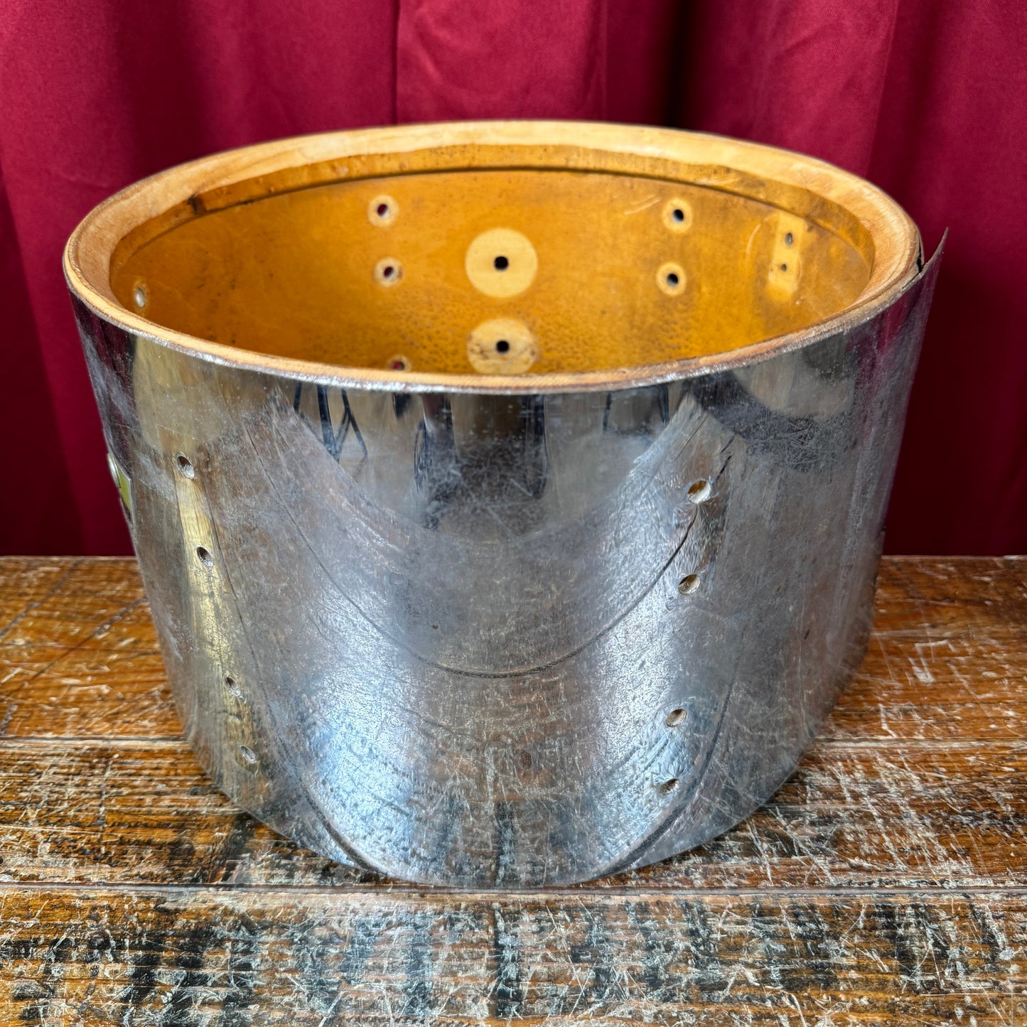1970s Ludwig 8x12 Super Classic Tom Drum Shell Chrome Over Wood COW