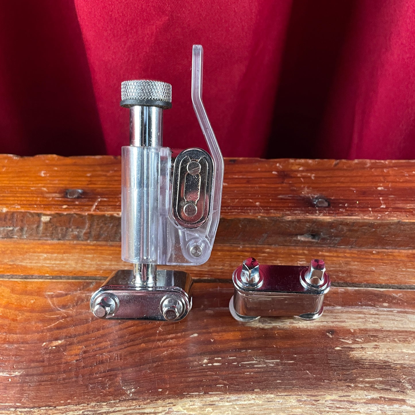 Nickel Drumworks Piston Snare Throw Off Strainer and Butt Plate Chrome & Acrylic