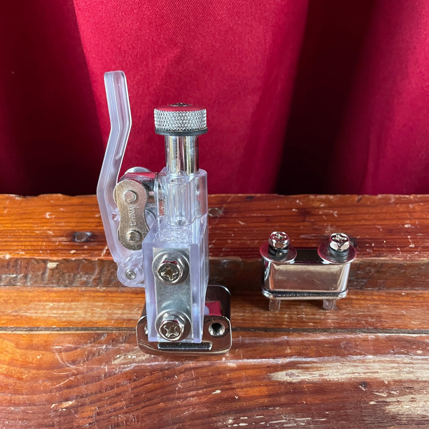 Nickel Drumworks Piston Snare Throw Off Strainer and Butt Plate Chrome & Acrylic