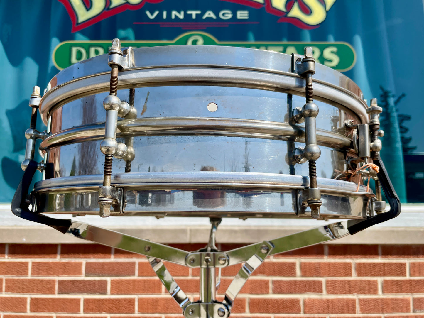 1920s Ludwig 4x14 Dance Model Universal 2-Pc. Nickel Over Brass Shell Snare Drum