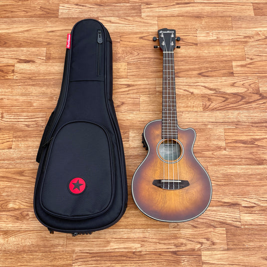 Breedlove Pursuit Exotic CE Myrtlewood Tenor Ukulele Acoustic-Electric Cinnamon Burst w/ Gig Bag
