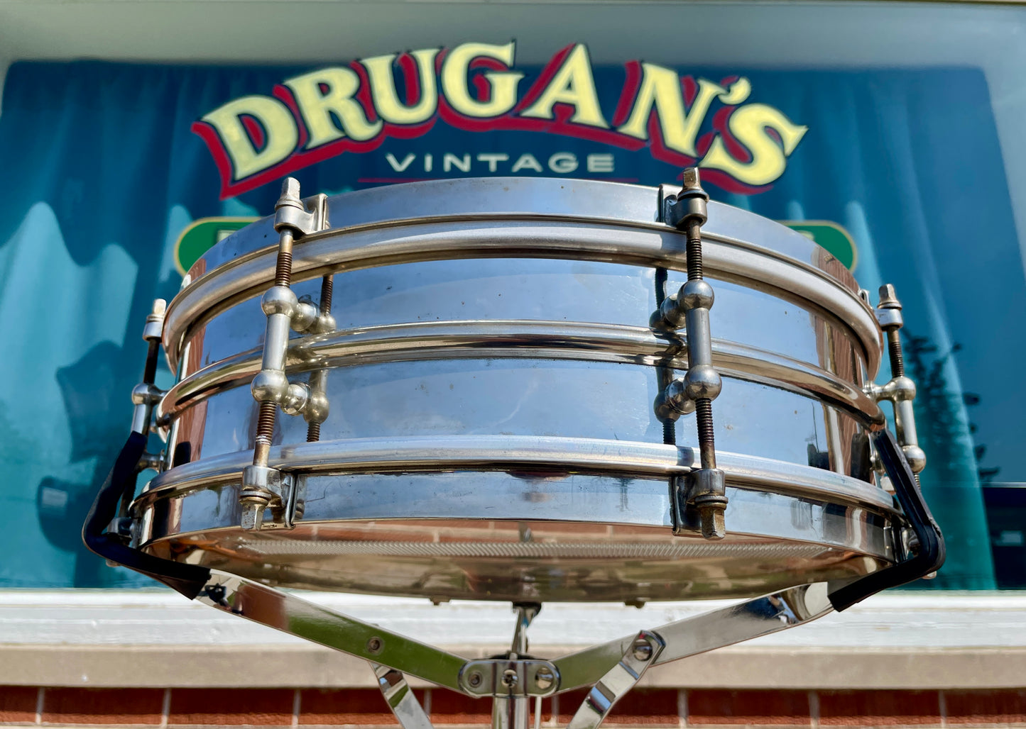 1920s Ludwig 4x14 Dance Model Universal 2-Pc. Nickel Over Brass Shell Snare Drum