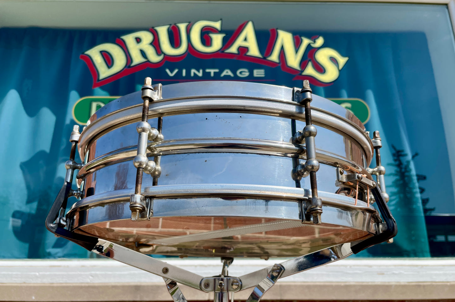 1920s Ludwig 4x14 Dance Model Universal 2-Pc. Nickel Over Brass Shell Snare Drum