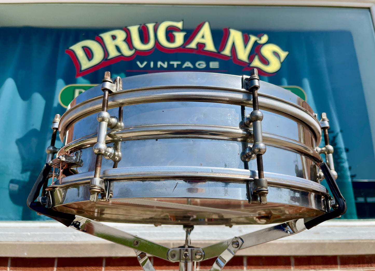 1920s Ludwig 4x14 Dance Model Universal 2-Pc. Nickel Over Brass Shell Snare Drum