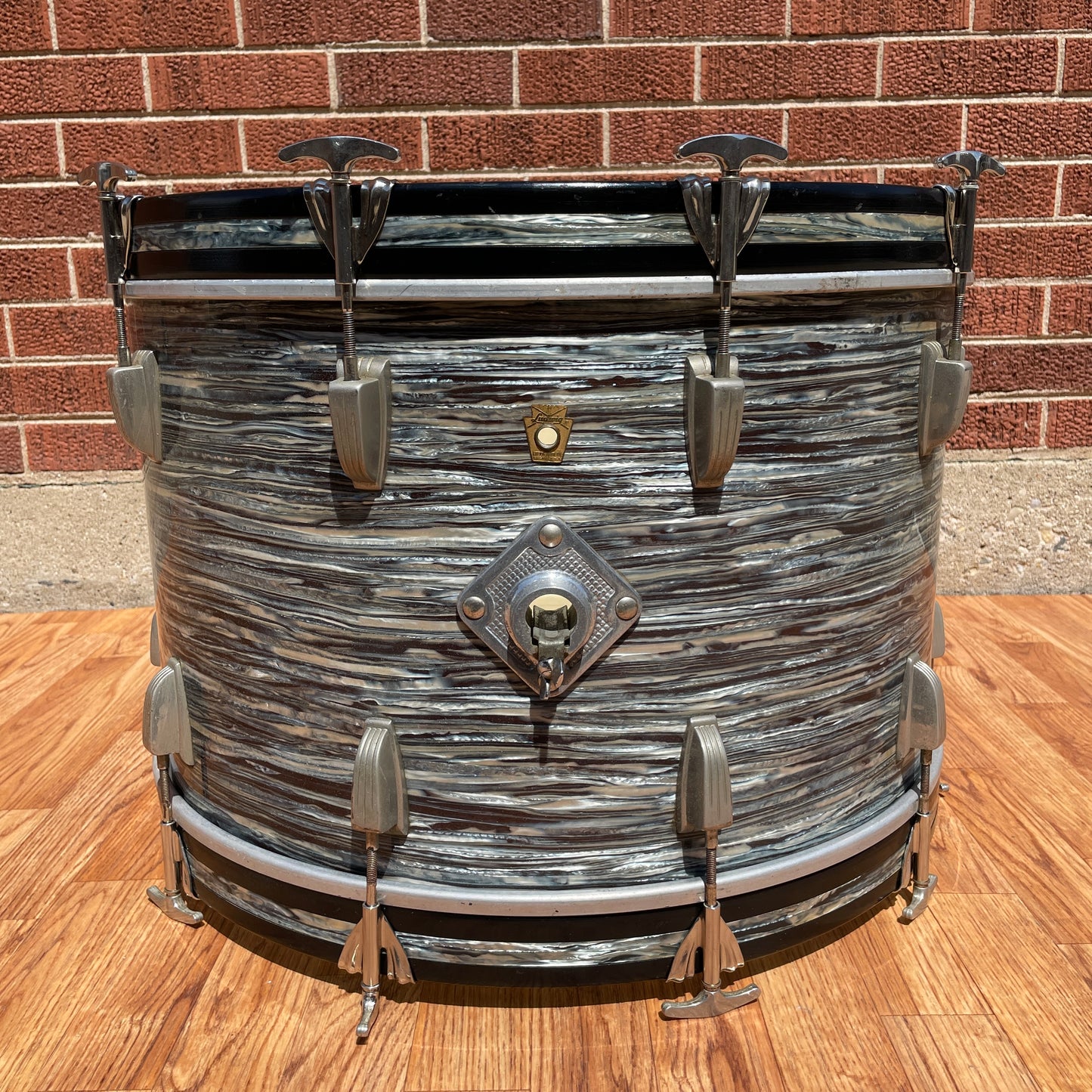 1960s Ludwig 14x22 Hollywood Bass Drum Single Oyster Blue Pearl