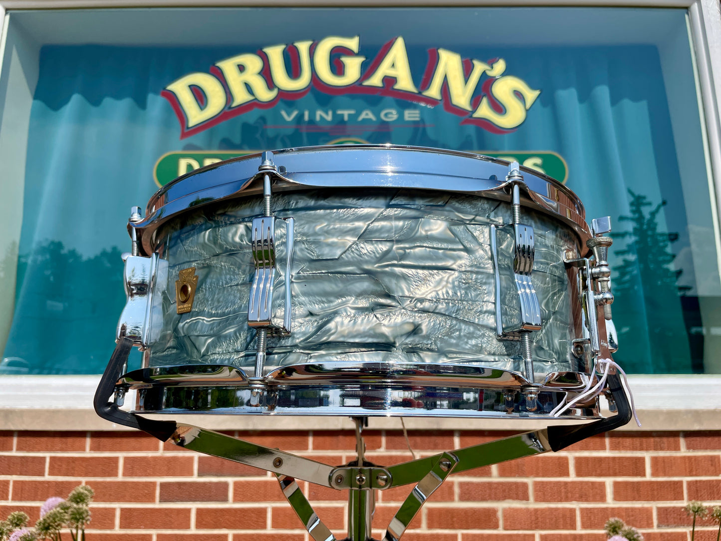 1966 Ludwig Jazz Festival 5x14 No. 908P Snare Drum Sky Blue Pearl