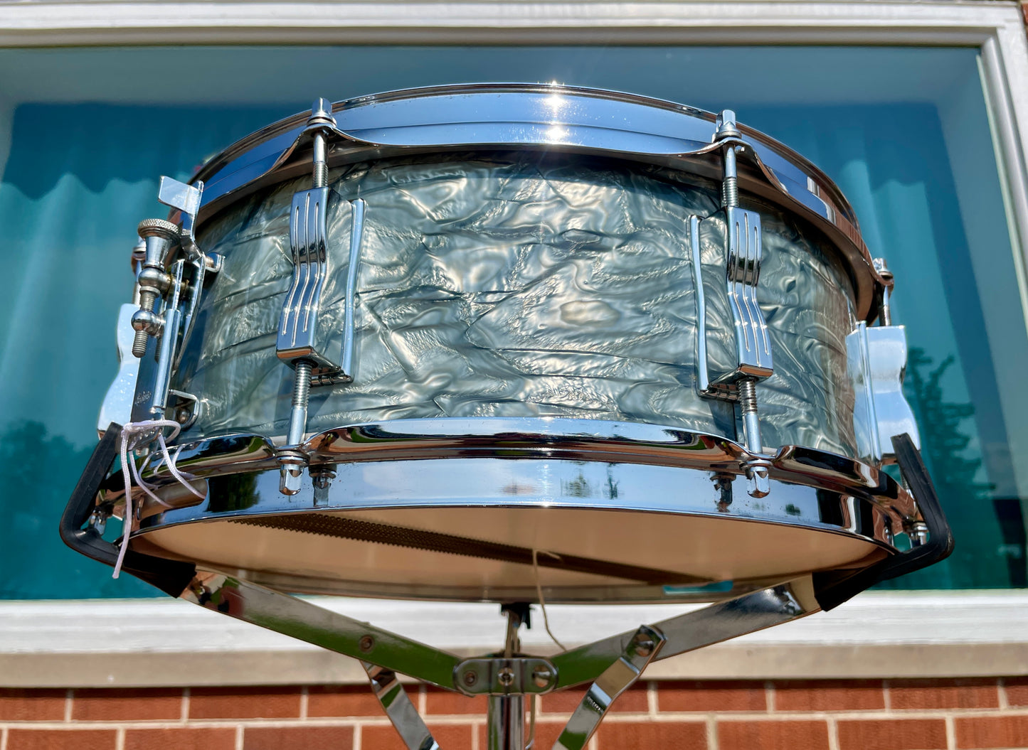 1966 Ludwig Jazz Festival 5x14 No. 908P Snare Drum Sky Blue Pearl
