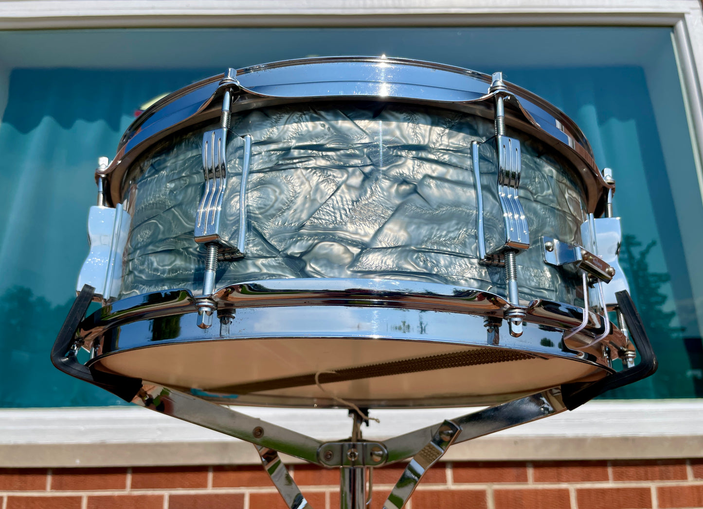 1966 Ludwig Jazz Festival 5x14 No. 908P Snare Drum Sky Blue Pearl