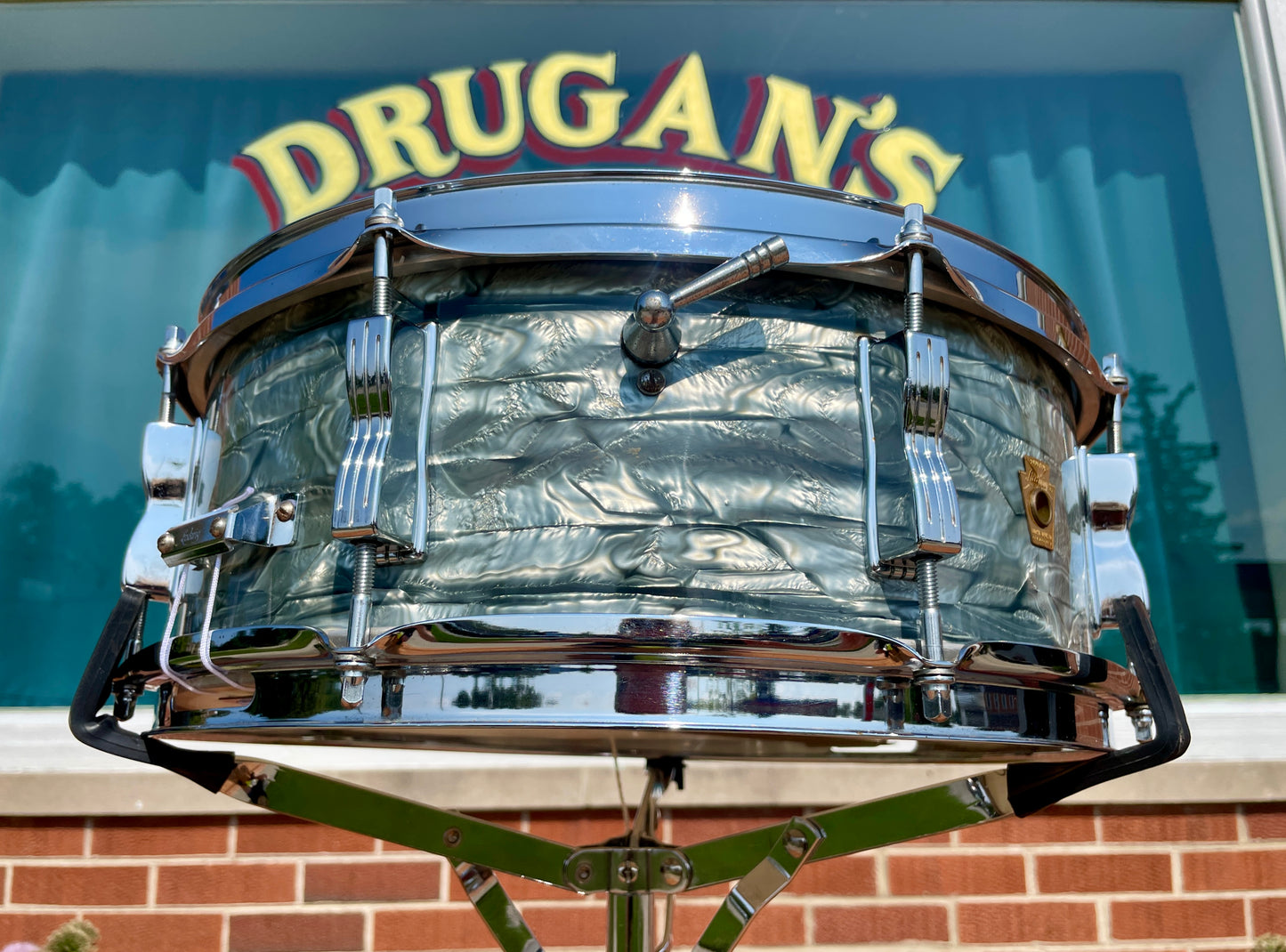 1966 Ludwig Jazz Festival 5x14 No. 908P Snare Drum Sky Blue Pearl