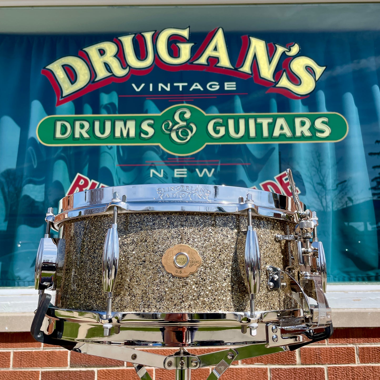 Slingerland Radio King 3-Ply Mahogany/Poplar Drum Set Gold Glass Glitter 20/12/14 w/ 5.5x14 Snare
