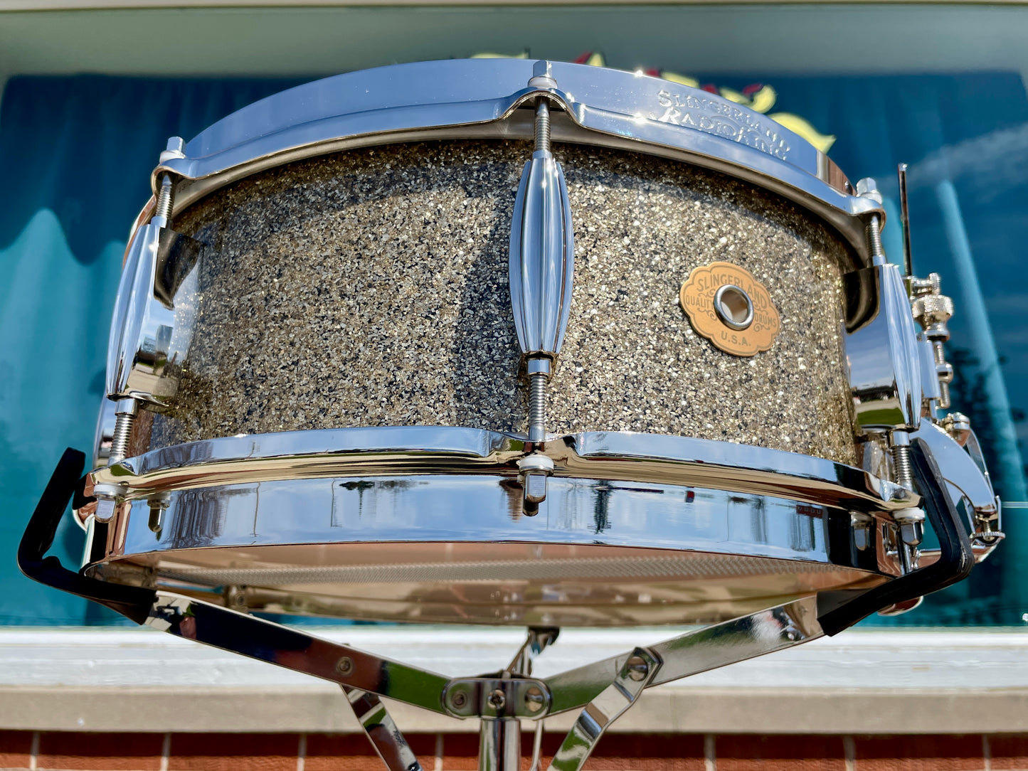 Slingerland Radio King 3-Ply Mahogany/Poplar Drum Set Gold Glass Glitter 20/12/14 w/ 5.5x14 Snare