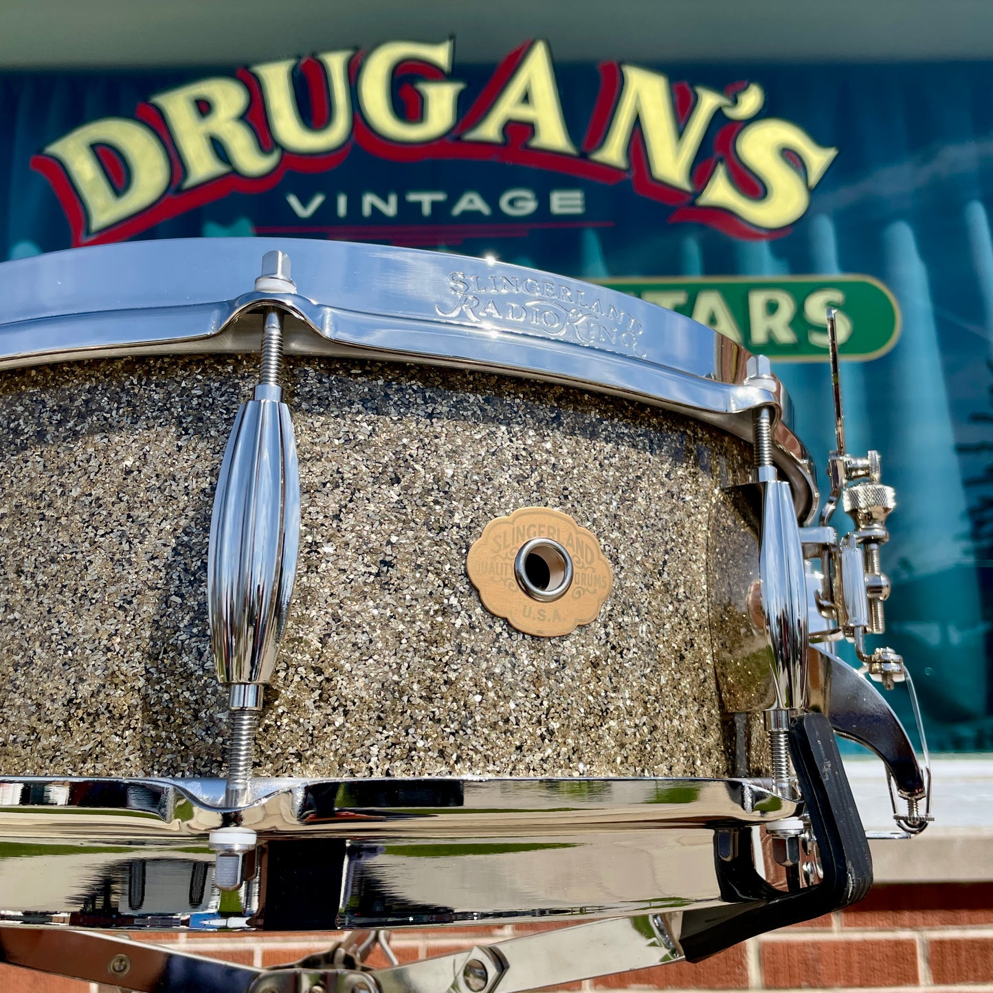 Slingerland Radio King 3-Ply Mahogany/Poplar Drum Set Gold Glass Glitter 20/12/14 w/ 5.5x14 Snare