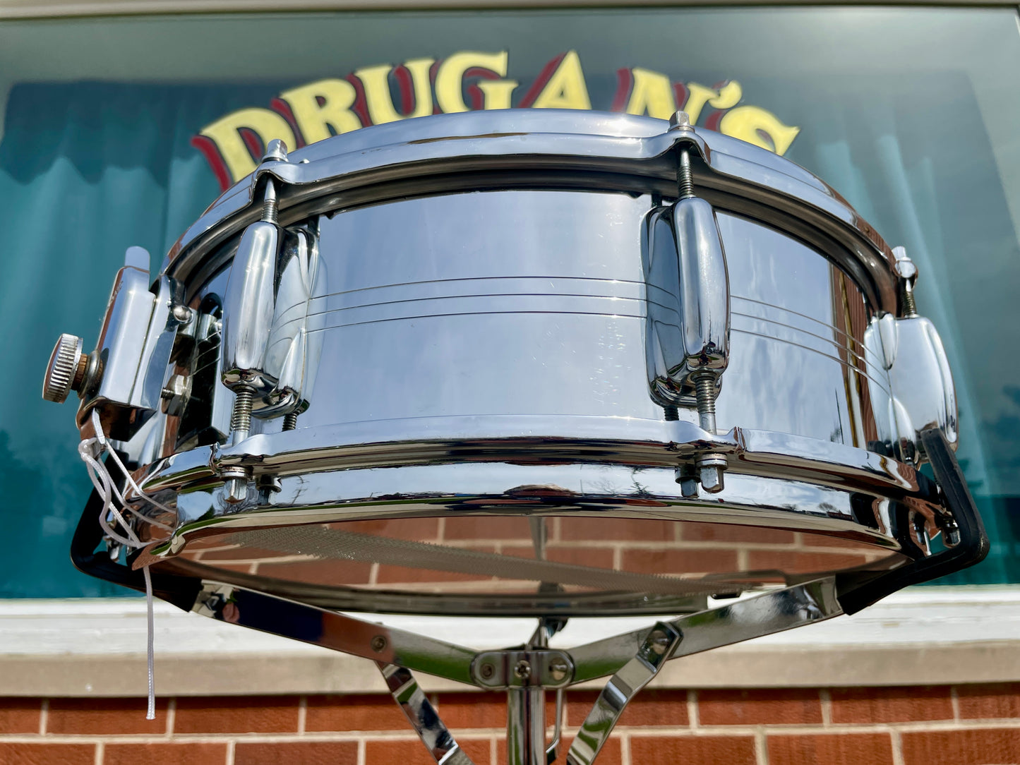 1960s Slingerland No. 130 Gene Krupa 5x14 Sound King Chrome Over Brass Snare Drum w/ Zoomatic Strainer