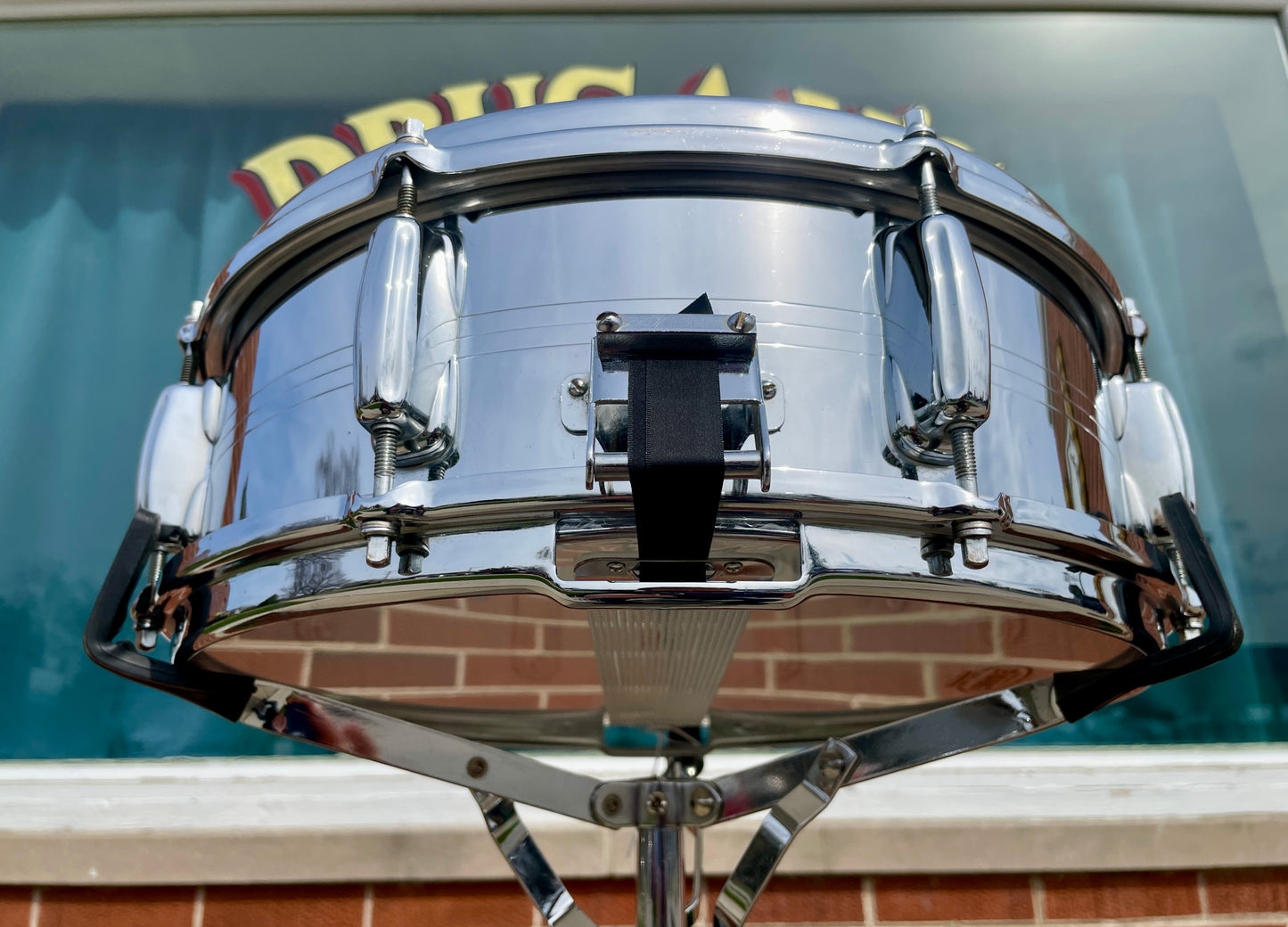 1960s Slingerland No. 130 Gene Krupa 5x14 Sound King Chrome Over Brass Snare Drum w/ Zoomatic Strainer