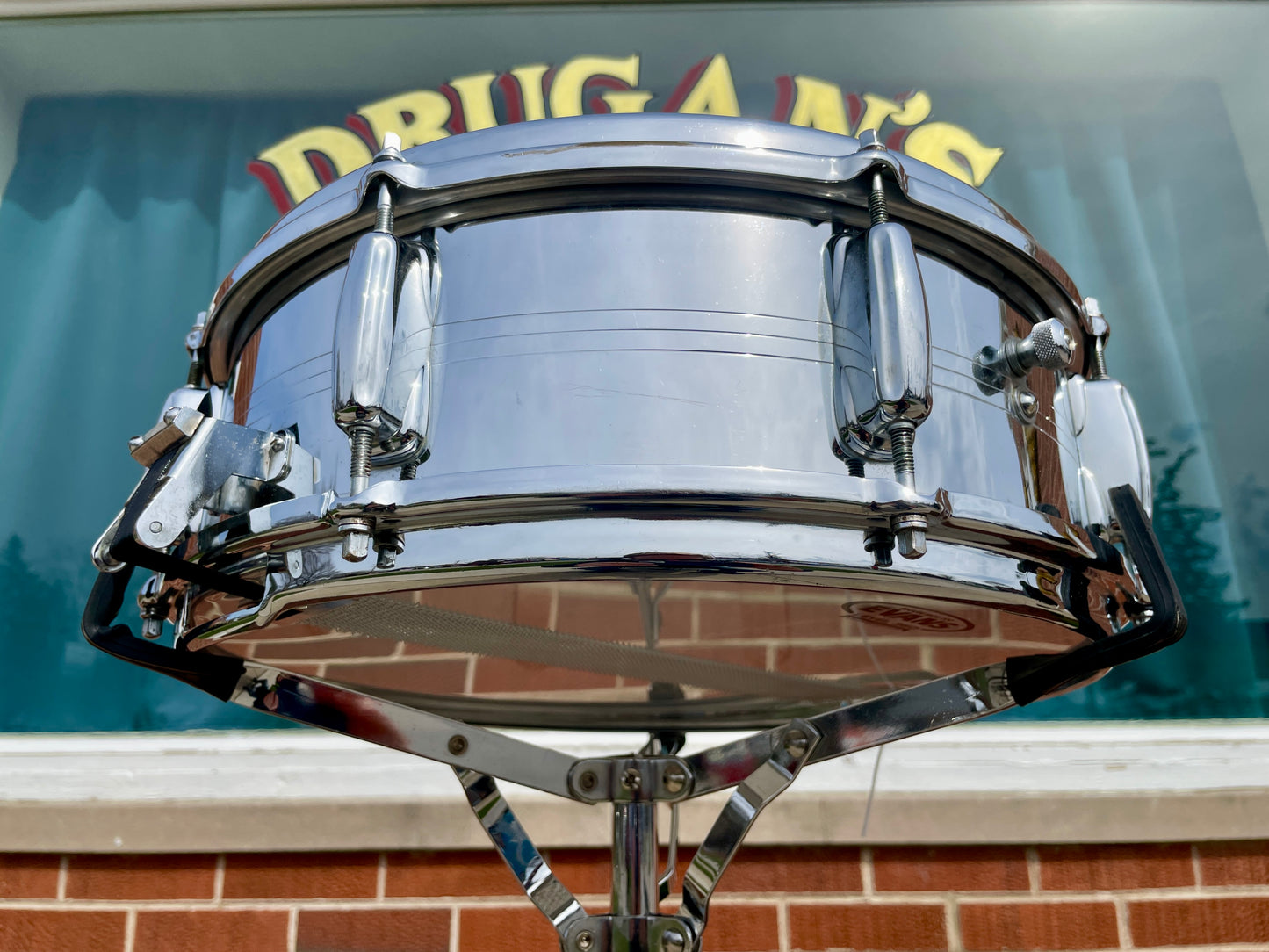 1960s Slingerland No. 130 Gene Krupa 5x14 Sound King Chrome Over Brass Snare Drum w/ Zoomatic Strainer