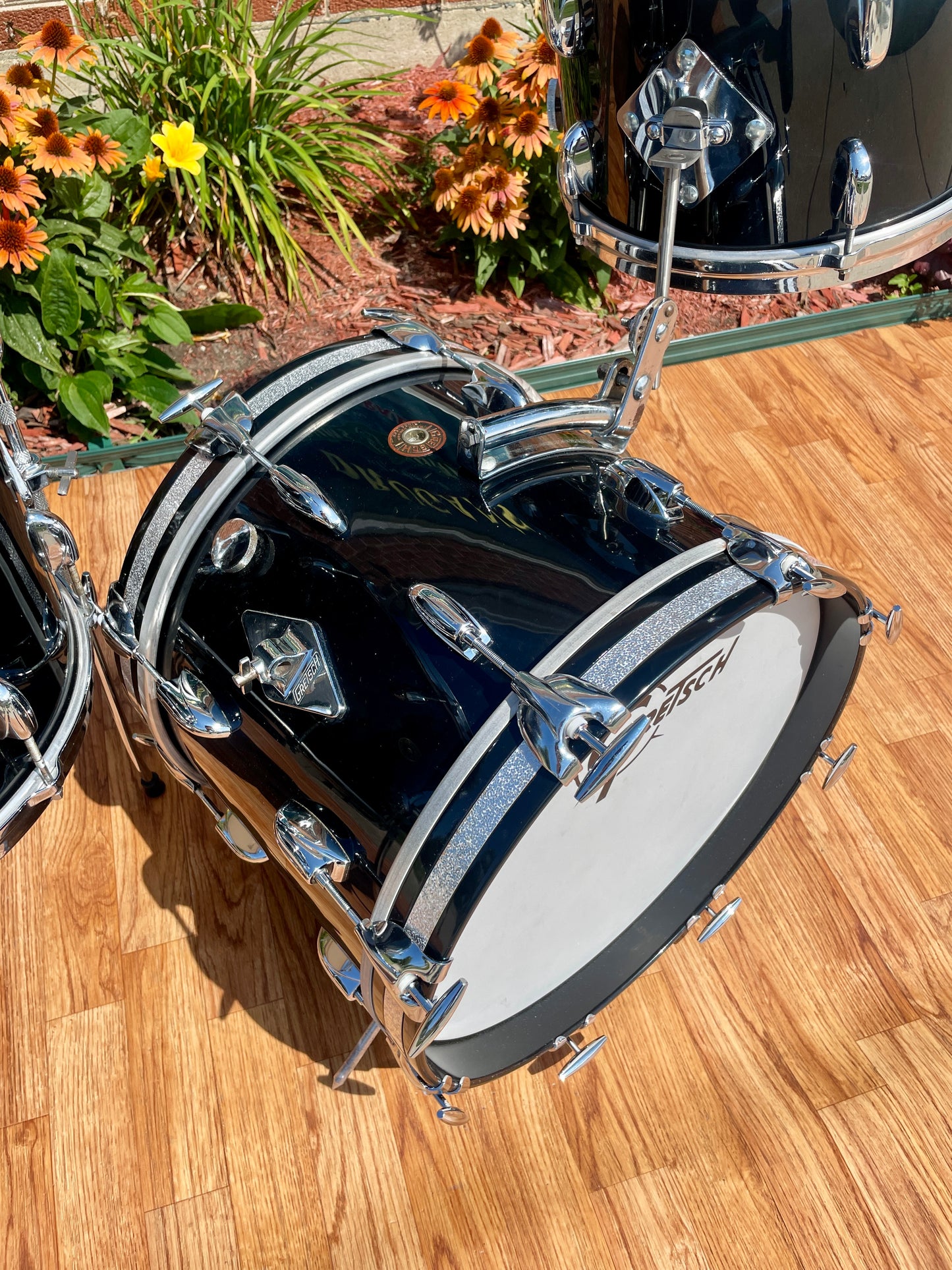 1960s Gretsch Round Badge Bop Drum Set Black Nitron 16/12/14