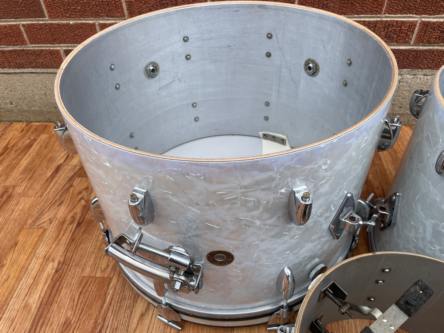 1960s Gretsch Progressive Jazz Drum Set White Marine Pearl 20/12/14 w/ 4x14 Snare