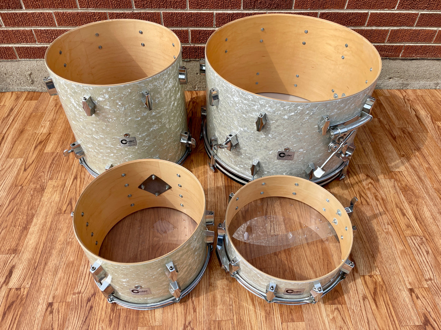 Barrett Deems Corder Fibes Drum Set White Marine Pearl w/Snare/Canister/BD Zildjian Cymbals