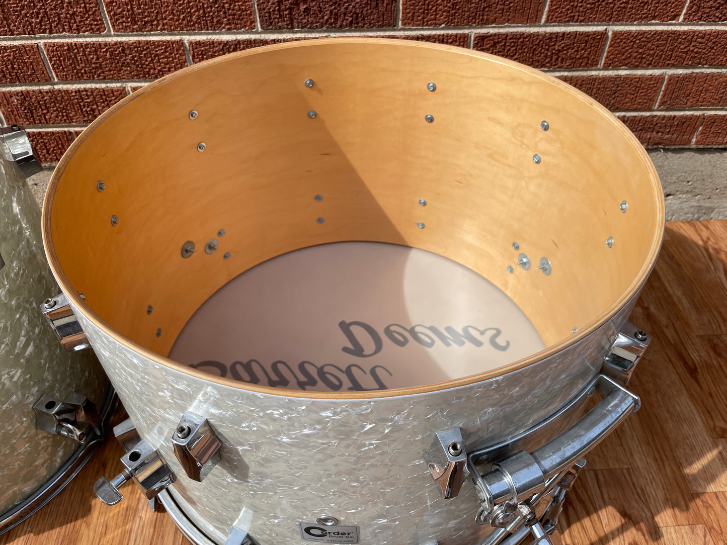 Barrett Deems Corder Fibes Drum Set White Marine Pearl w/Snare/Canister/BD Zildjian Cymbals