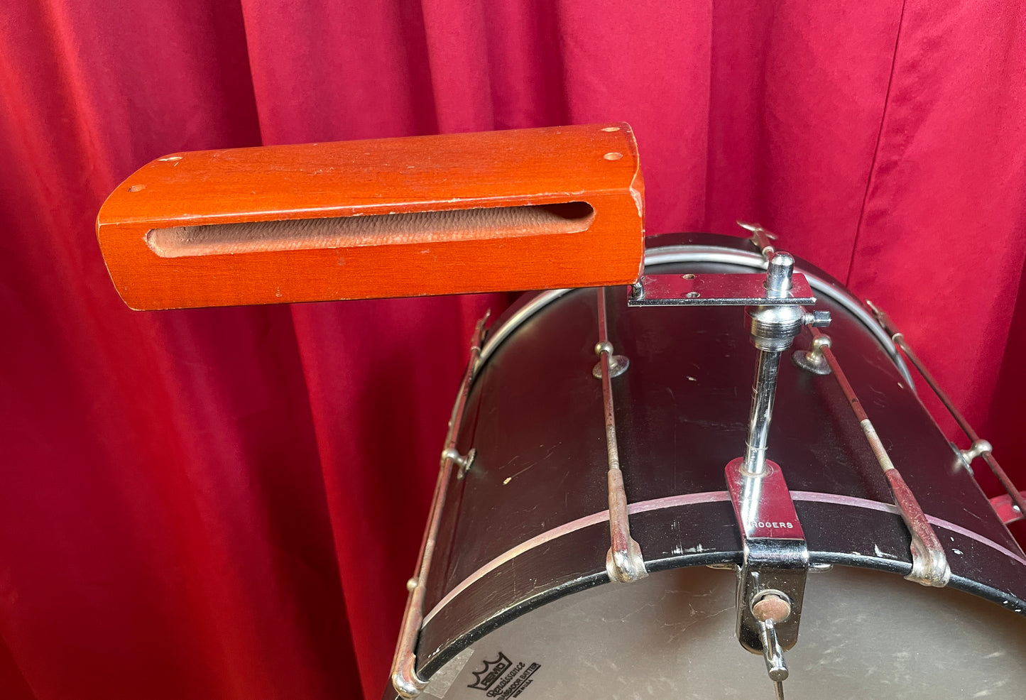1960s Rogers Large No. 4817R Wood Block w/ Adjustable Wood Block Attachment & Sta-Tite Holder
