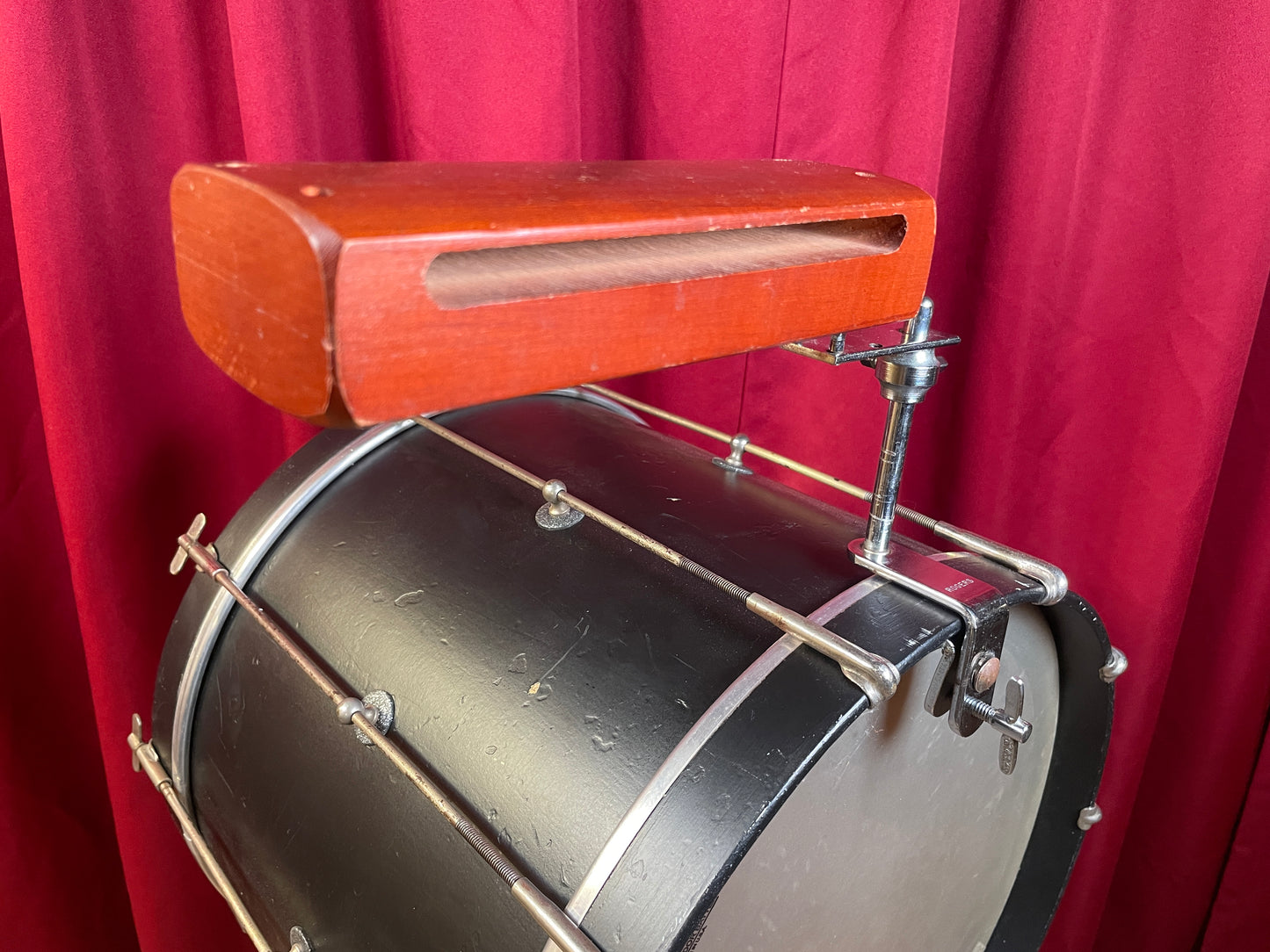 1960s Rogers Large No. 4817R Wood Block w/ Adjustable Wood Block Attachment & Sta-Tite Holder