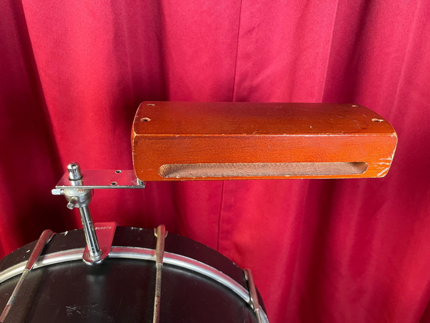 1960s Rogers Large No. 4817R Wood Block w/ Adjustable Wood Block Attachment & Sta-Tite Holder