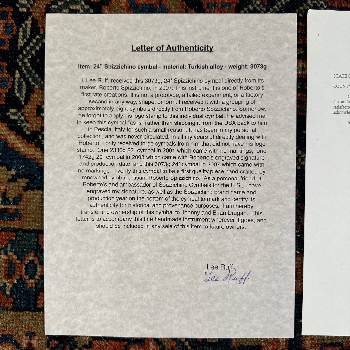 24" Spizzichino Ride Cymbal 3073g NOS *Video Demo*