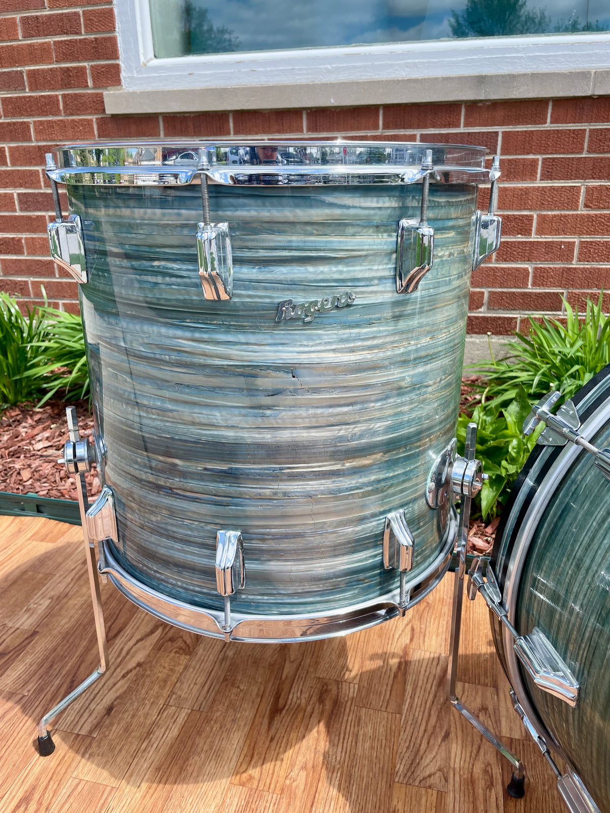 1960s Rogers Dayton Era Drum Set Blue Strata 22/13/16