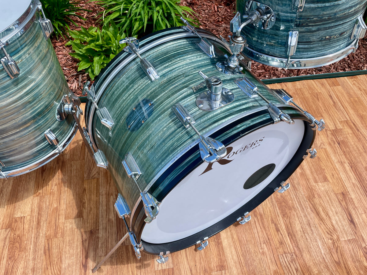 1960s Rogers Dayton Era Drum Set Blue Strata 22/13/16