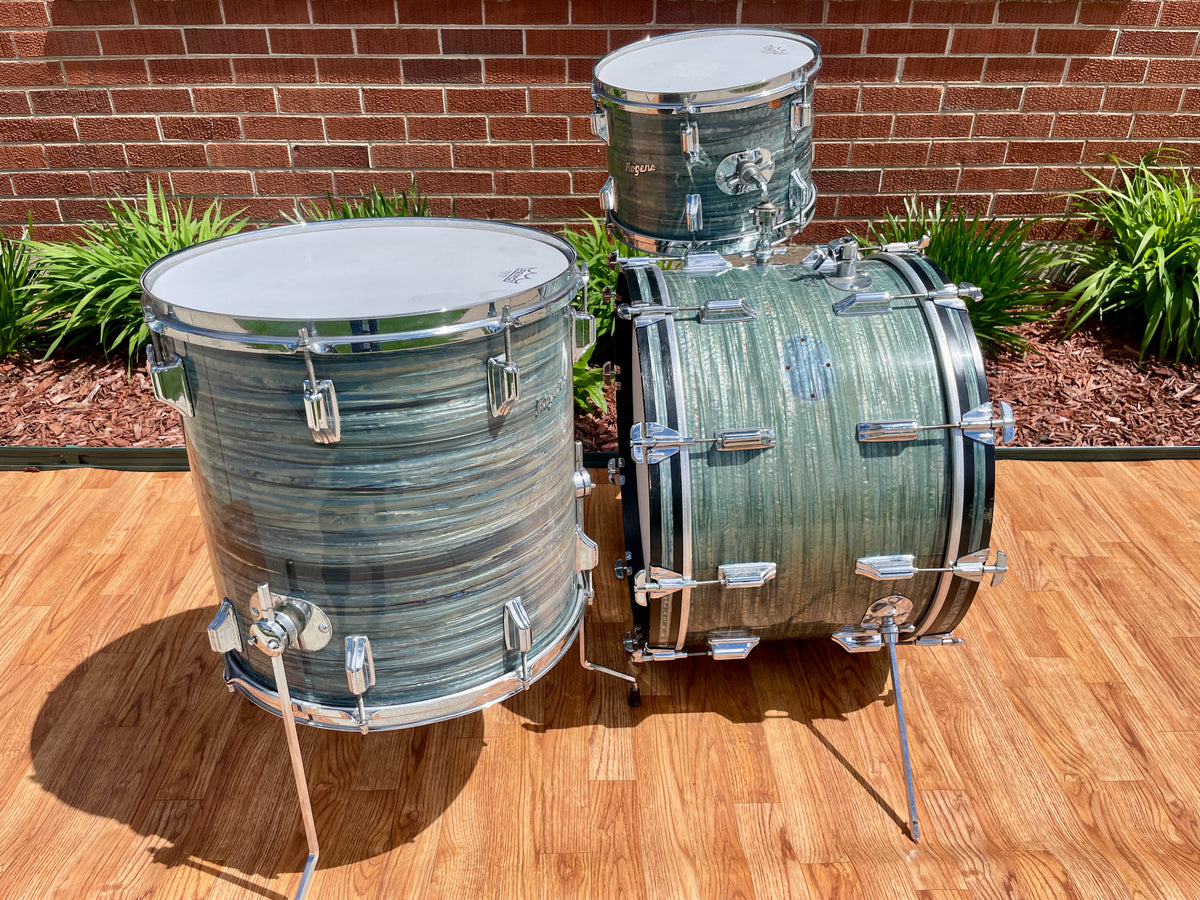 1960s Rogers Dayton Era Drum Set Blue Strata 22/13/16