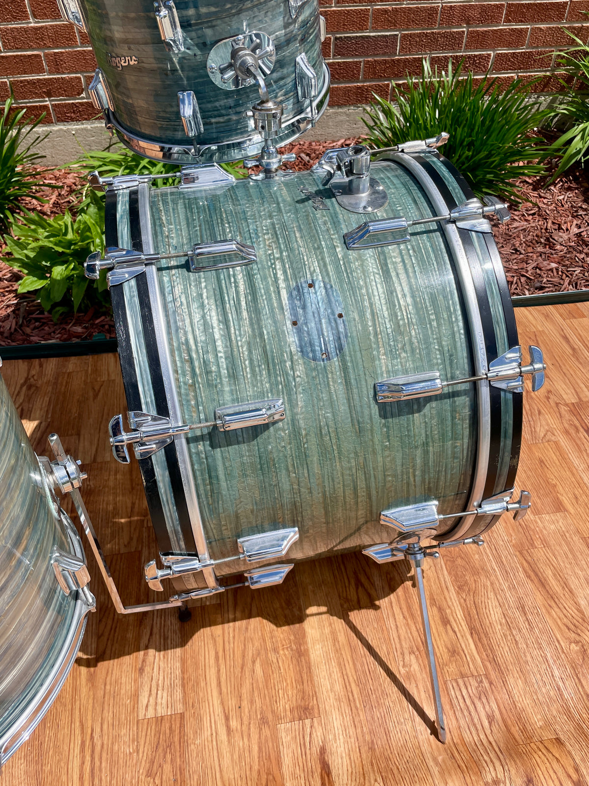 1960s Rogers Dayton Era Drum Set Blue Strata 22/13/16