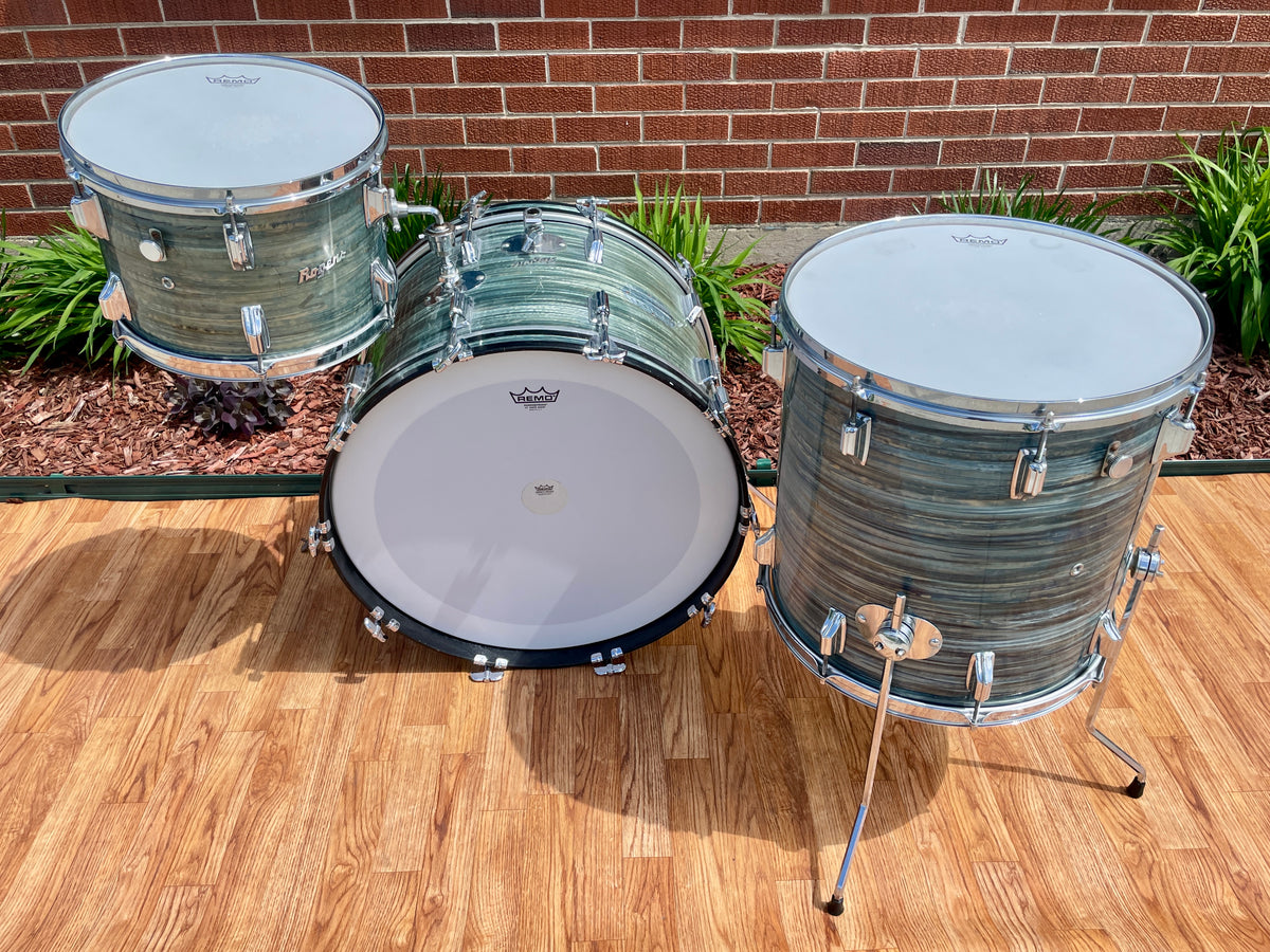 1960s Rogers Dayton Era Drum Set Blue Strata 22/13/16
