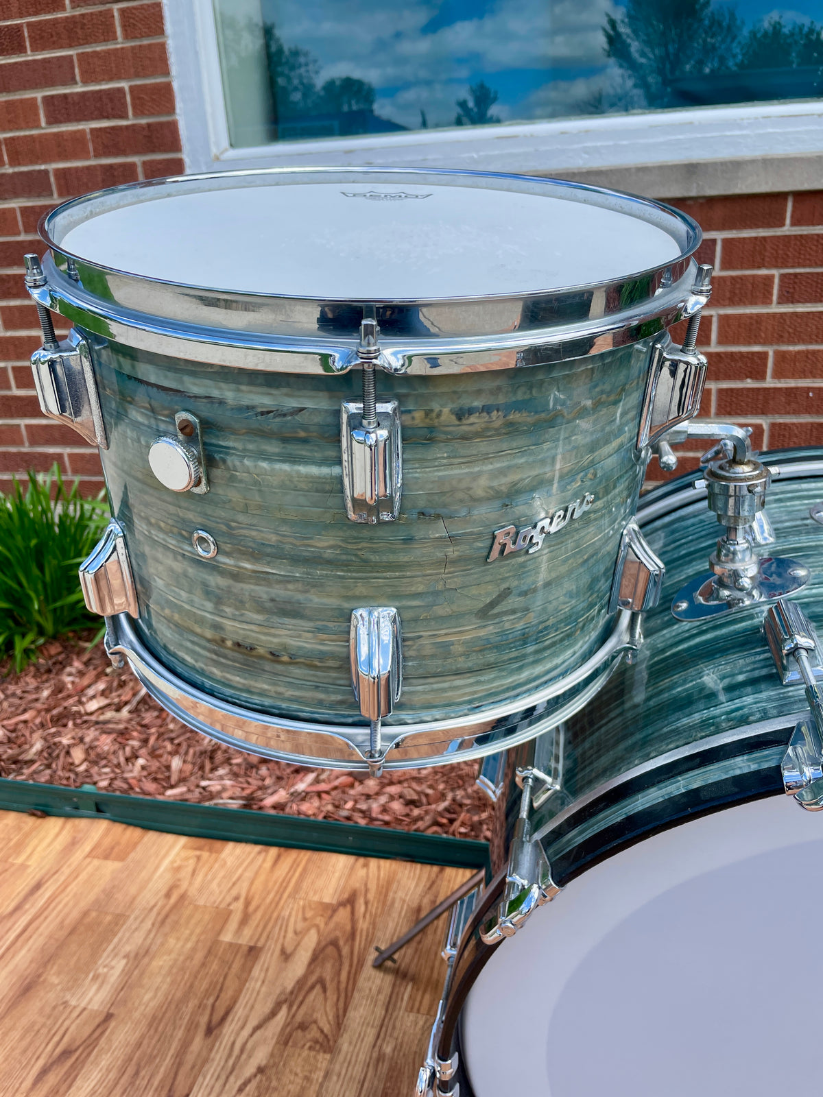 1960s Rogers Dayton Era Drum Set Blue Strata 22/13/16