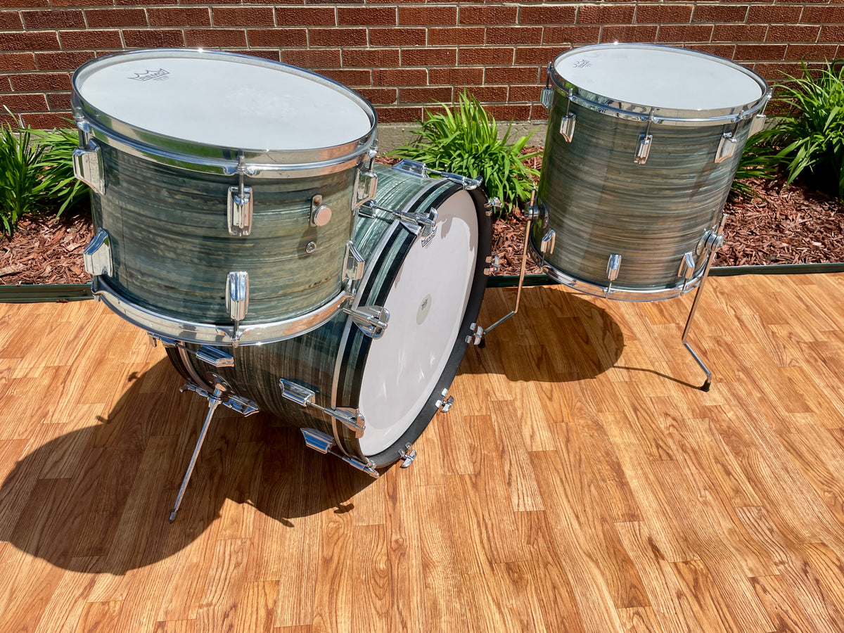 1960s Rogers Dayton Era Drum Set Blue Strata 22/13/16
