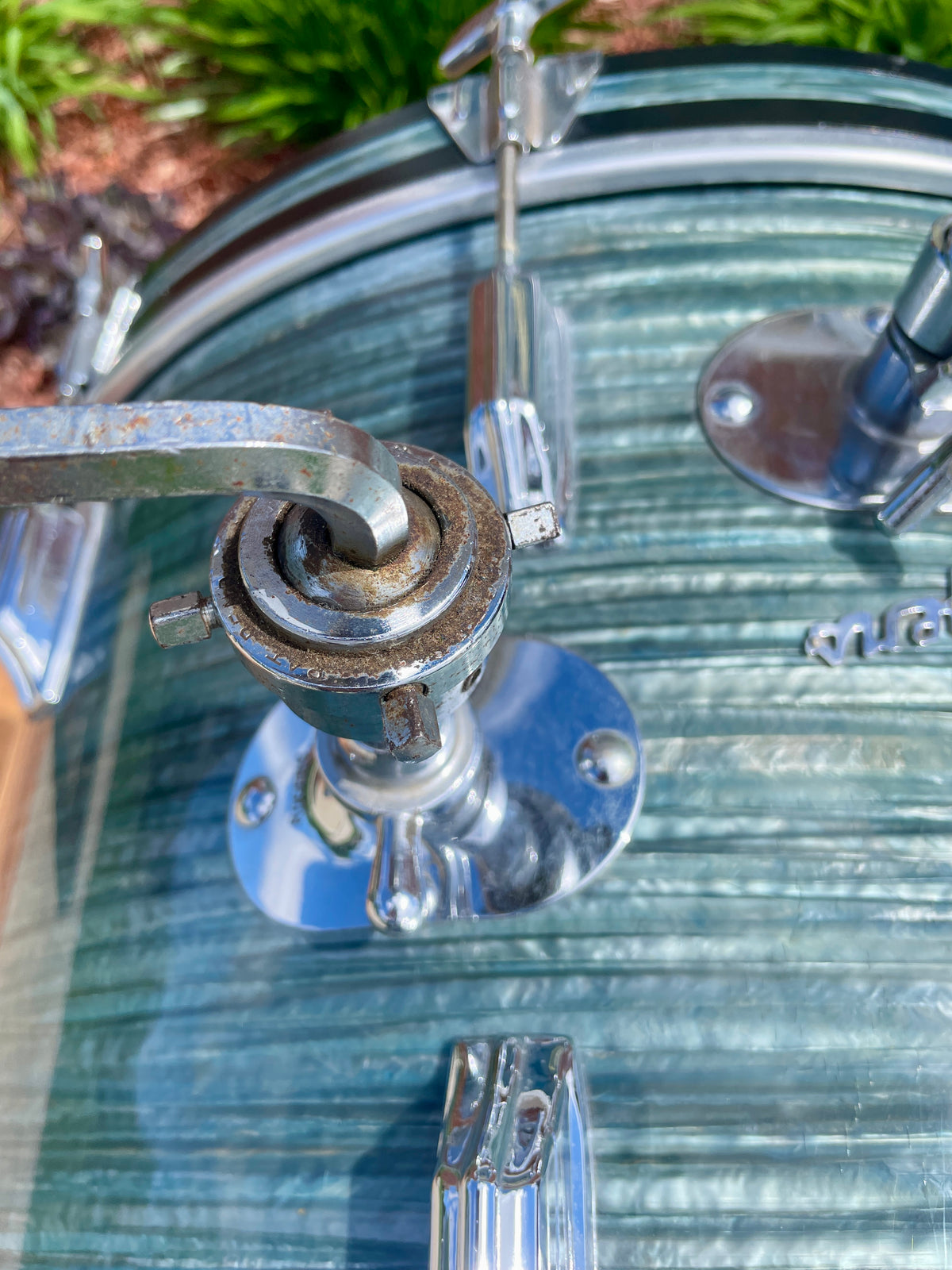 1960s Rogers Dayton Era Drum Set Blue Strata 22/13/16
