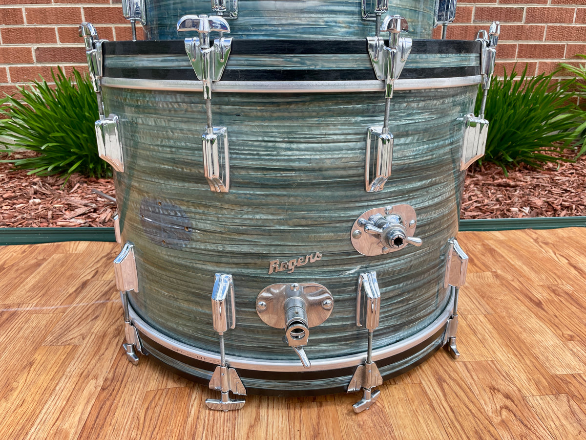 1960s Rogers Dayton Era Drum Set Blue Strata 22/13/16